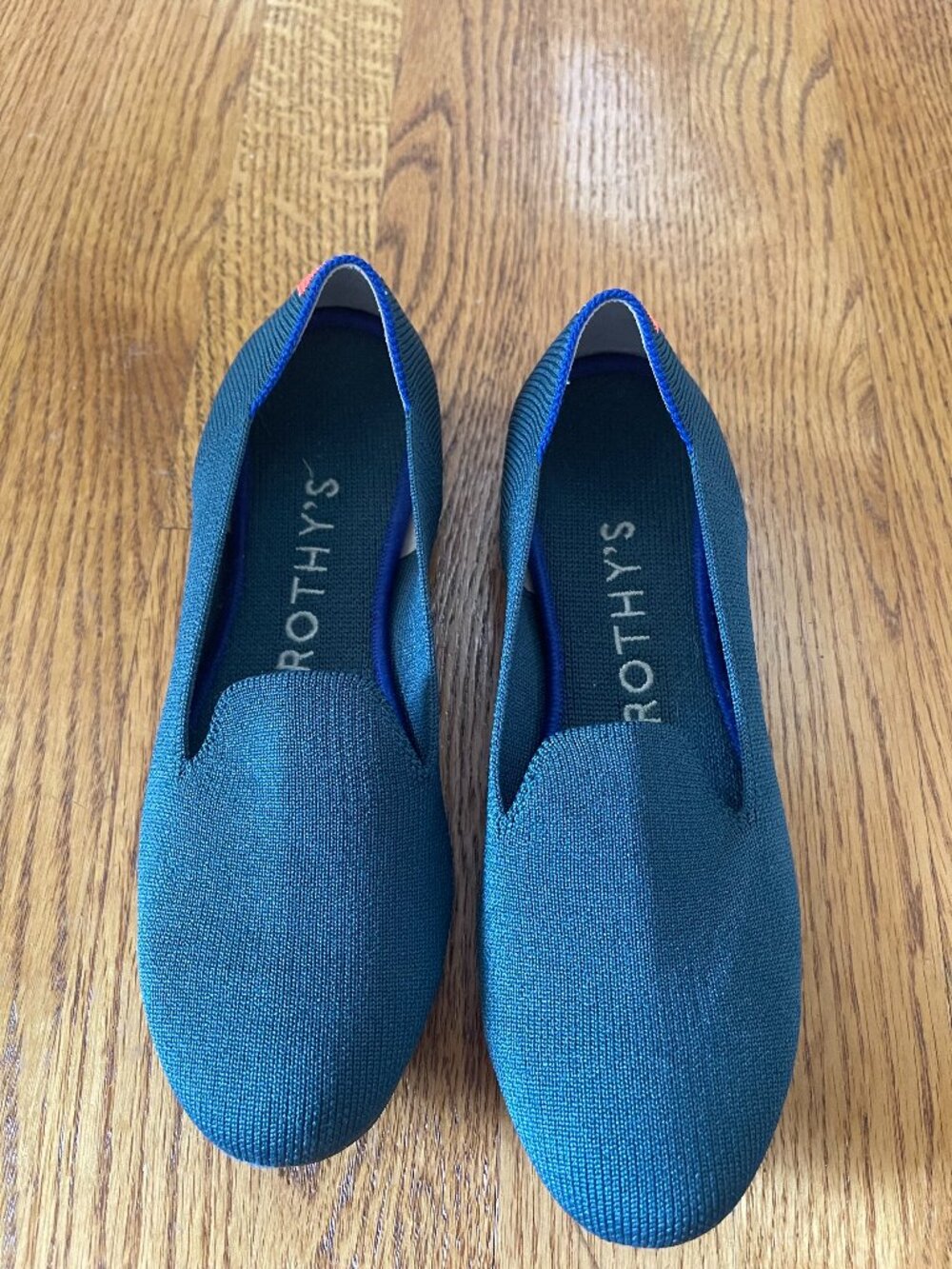Rothy's Bottle Blue Teal Loafers Sz 6 Rare Retired Slip-On Flats